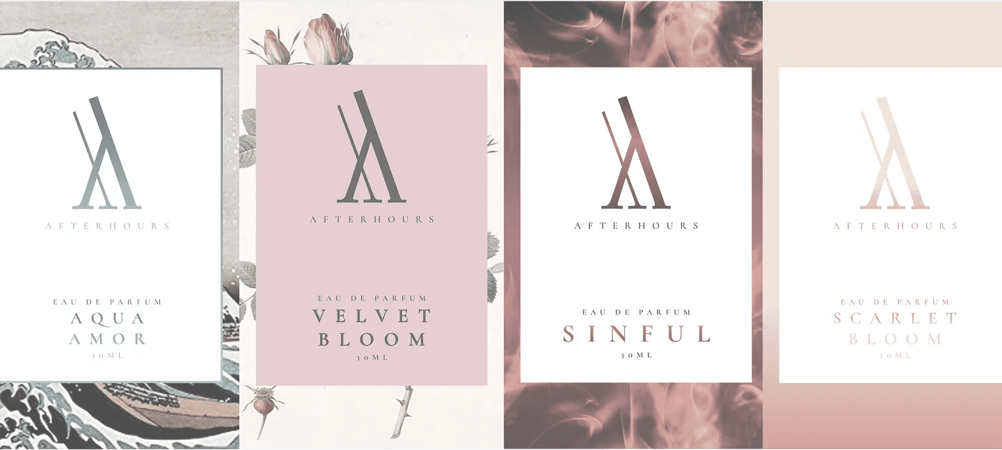 AfterHours perfume collection showcase